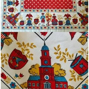 Vintage Kitchen Linen with Red and Yellow Design